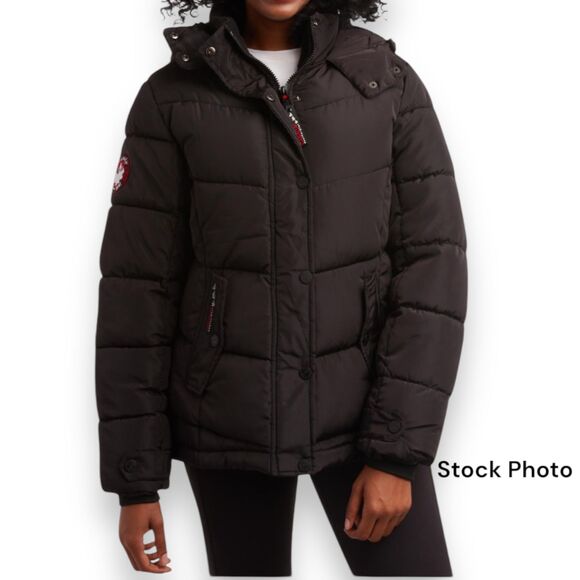 CANADA WEATHER GEAR Quilted Heavyweight Puffer Parka Coat‎ Black Sz L Wm NWT - Picture 1 of 12